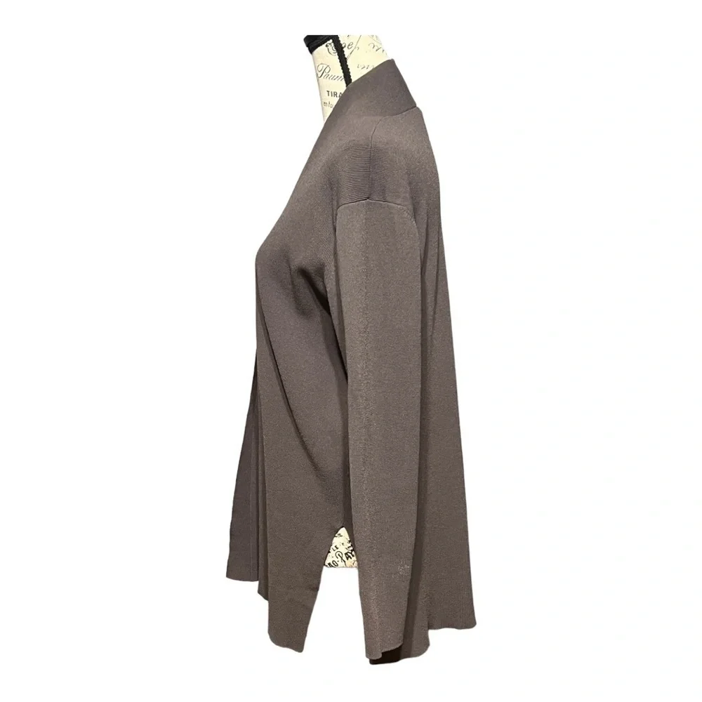 Eileen Fisher Long Sleeve Open Front Cardigan Rayon Nylon Blend Small